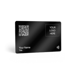 Black Matte PVC | Silver Print | Digital Business Card