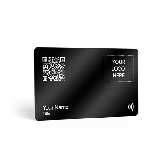 Black Matte PVC | Silver Print | Digital Business Card